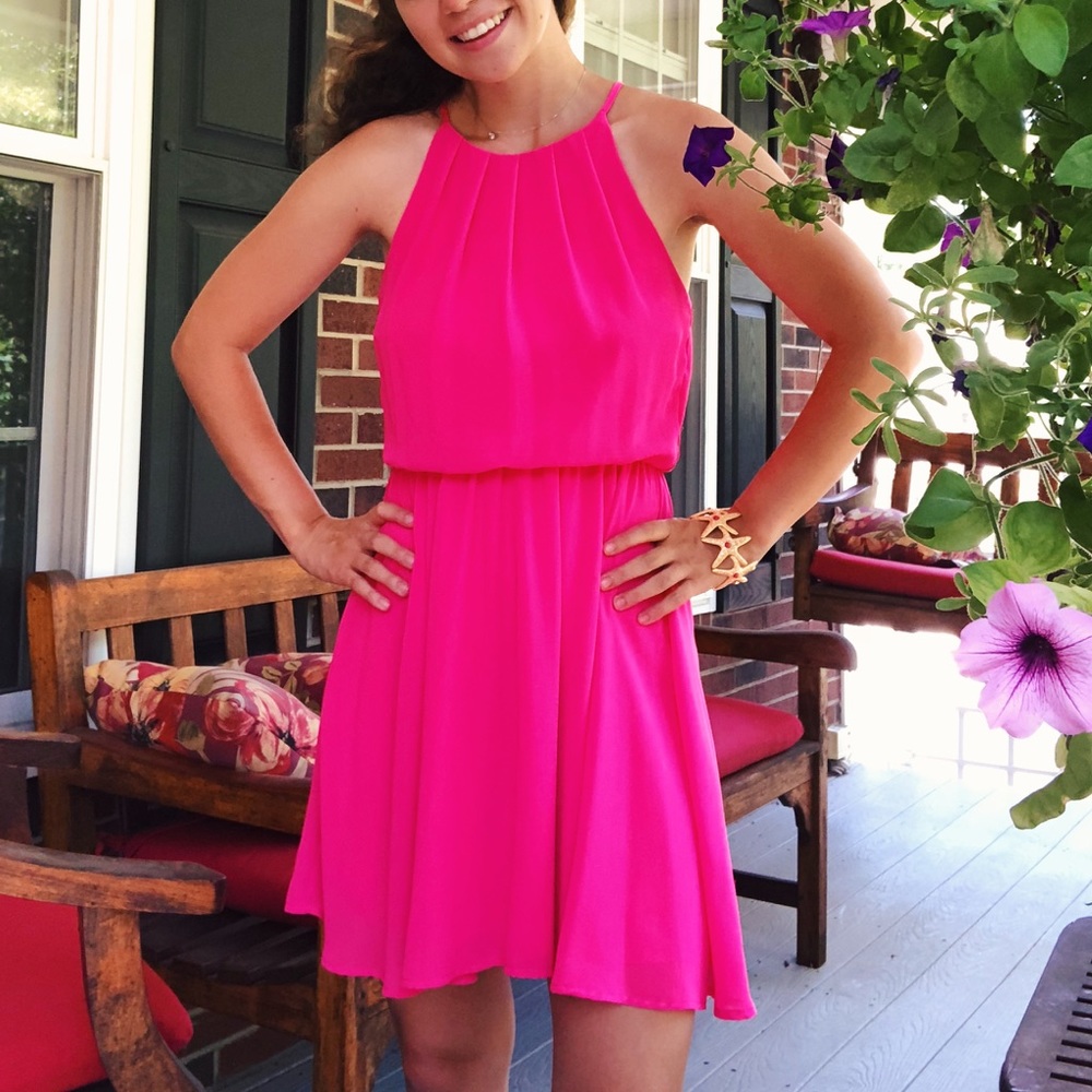 Nordstrom Lush Pink ‘Blouson Skater’ Dress